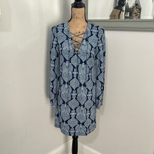 mark. Blue Patterned Dress